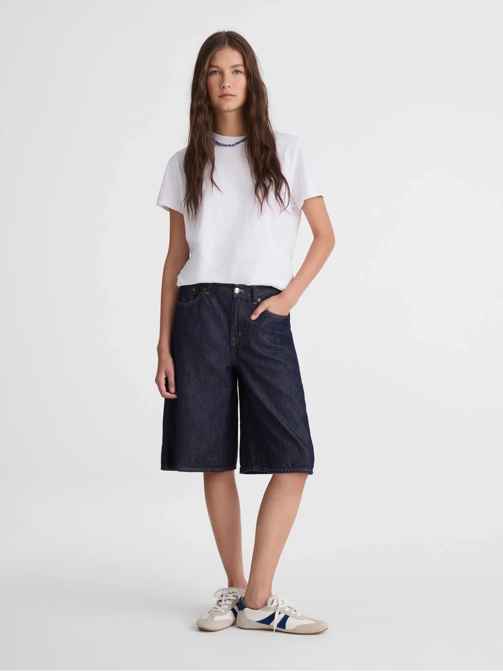 Madewell The V-Waist Bermuda Short Airy Denim Rinse Wash Size 32 NWT